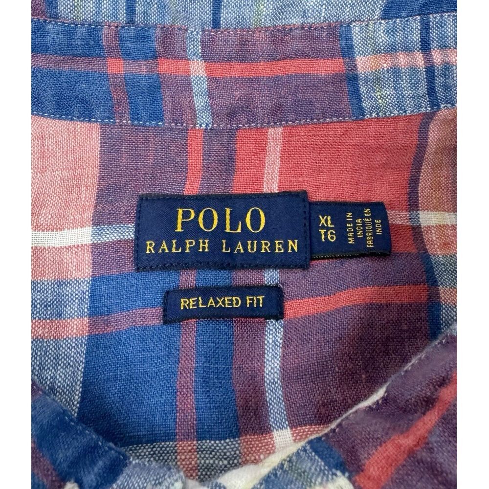 Polo Ralph Lauren Mens XL Multicolor Long Sleeve Linen Shirt Relaxed Fit - Picture 2 of 6